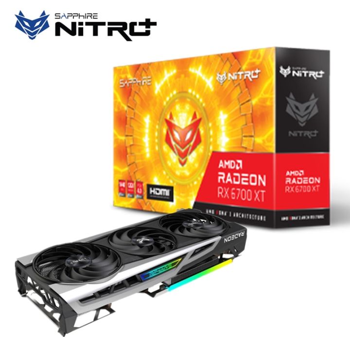 2ใหม Sapphire RX 6700 XT RX6700 6700XT Nitro การด GPU AMD Radeon RX6700XT 12GB OC กราฟก