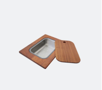 เขียงไม้ + ตะแกรงสะเด็ดน้ำสแตนเลส D400 (Twin chopping board WCB317420)