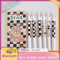 ?【Lowest price】Qearl ปากกาเจลลายกระต่าย หมีสุดน่ารัก6ชิ้น ล็อตเครื่องเขียนอุปกรณ์สำนักงานปากกาเจลน่ารักของขวัญปากการางวัล