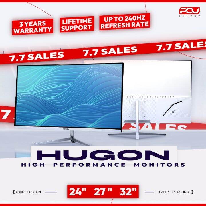 HUGON 24” 27” 32” CURVED 75Hz 100Hz 165Hz 240Hz FULL HD 1080P QHD 2K ...