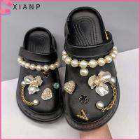 XIANP ลูกปัดหลากสีตกแต่งรองเท้าแบบ DIY,ที่หนีบรองเท้าติดกากเพชรสำหรับรองเท้าลำลองแบบมีสายรัดรองเท้าแตะอุปกรณ์เสริมคลิปตกแต่งรองเท้า