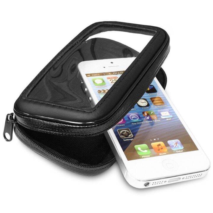 xxl-waterproof-zipper-phone-bag-mount-mobile-stand-motorcycle-bicycle-bike-scooter-handlebar-holder-w-water-resistance-case