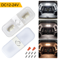 RF 1700LM 120LED ไฟเก๋ง RV 2ชิ้นไฟอ่านหนังสือติดเพดานไฟโดมหรี่แสงได้สีเหลืองอำพัน3สีขาวสำหรับ RV แคมเปอร์รถพ่วงเรือ