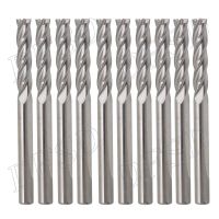 10pcs Acrylic PVC Carbide CNC 4 Flute Spiral Bit End Mill Cutter 3.175 x 15mm