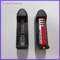 JointFlowers เครื่องชาร์จตั้งโต๊ะ Baterai 1สล็อตแบบพกพาตำรวจ SWAT สากล18650แบตเตอรี่ก้อนเดี่ยวยุโรป