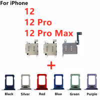 Dual Sim Card Reader Connector Flex Cable Ribbon สำหรับ iPhone 12 Pro Max ซิมการ์ดถาดใส่ถาดใส่ชิ้นส่วนอะไหล่