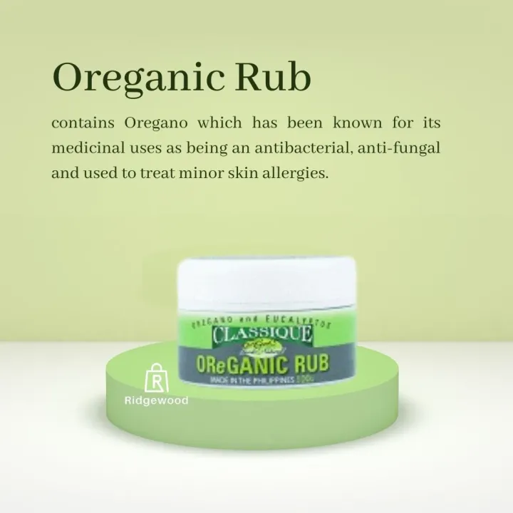 OREGANIC RUB Antibacterial Allergies Insect Bites Skin Problem Oregano Eucalyptus Lazada PH