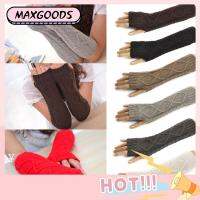 MAXG Girl Ladies Floral Arm Warmer Women Long Gloves Fingerless Knit Mitten Winter