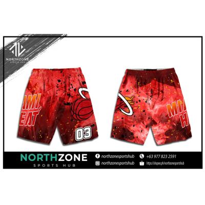 NBA Miami Heat Full Sublimation Short with two sided pockets (SHORT)