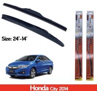 ที่ปัดน้ำฝน ใบปัดน้ำฝน ซิลิโคน ตรงรุ่น Honda City 2014 ไซส์ 24-14 ยี่ห้อ Diamond กล่องแดง ราคาต่อคู่