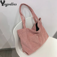 Womens Shopper Bag Corduroy Tote Bag Female Handbags Casual Environmental Storage Reusable Large Capacity Beach Shoulder Bag