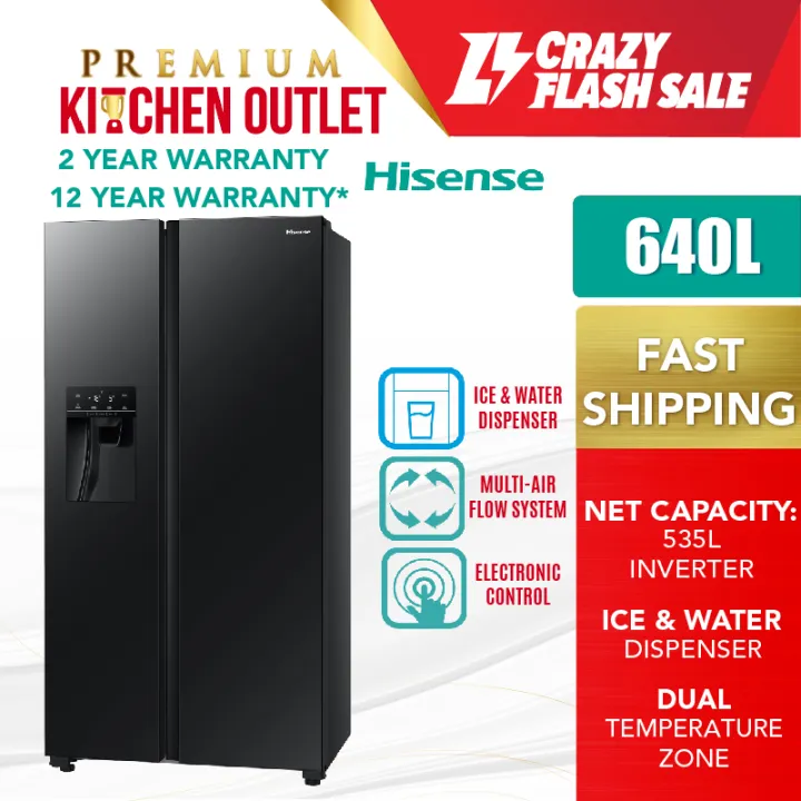 \12304; Own Truck Delivery】Hisense 640L Side by Side 2 Door Inverter