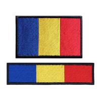 1PC Romanian Flag Romania Hook amp; Loop Or Iron On Embroidery Velcros Badge Cloth Military Moral Stripe Armband Embroidered Patch