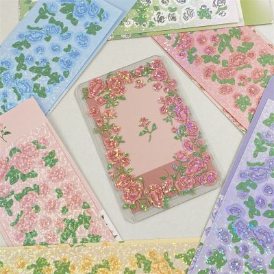 Flower Rose Stickers Aesthetic Plants Flower Diary Scrapbooking DIY Album Photo Idol Card Decoration Sticker Korean Stationery Stickers Labels