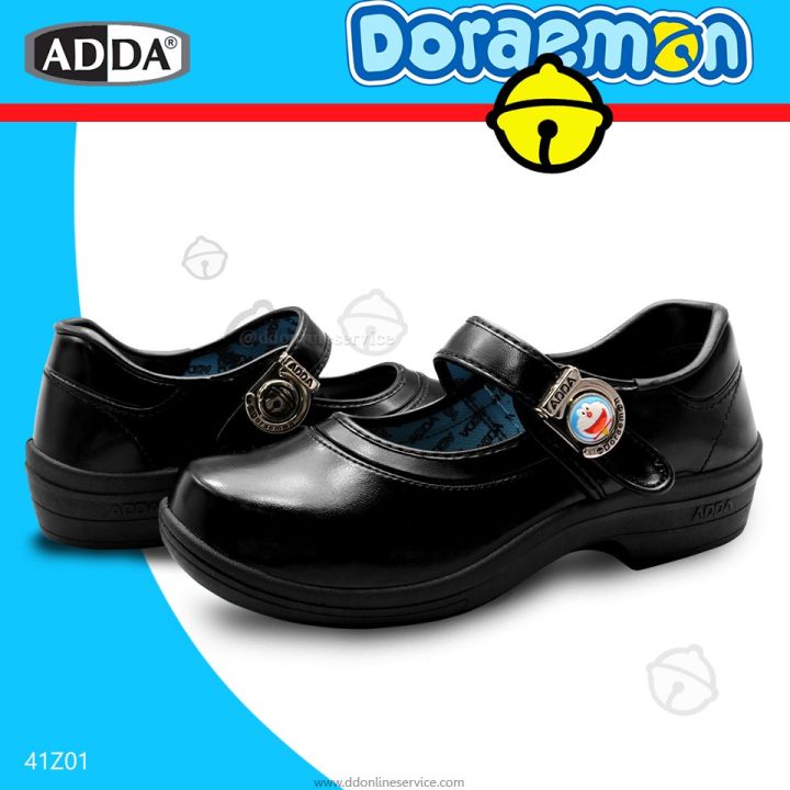 adda-รองเท้านักเรียน-รองเท้าหนังดำเด็กผู้หญิง-doraemonkตัวใหม่ล่าสุด-รุ่น41z01