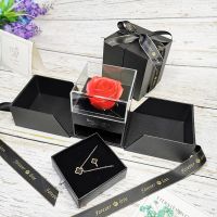 ROSE SPACE Valentines Day Jewelry Box Flower Box Artificial Flowers Gift For Mom Party Girlfriend Mothers Day Christmas Gifts