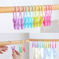 12pcs Multicolor Plastic Clothes Laundry Pegs Wind Proof Multifunctional Towel Clips Random Color