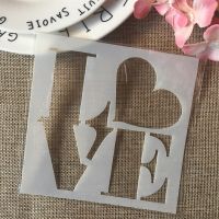 13cm Love Heart Letters DIY Layering Stencils Painting Scrapbook Coloring Embossing Album Decorative Card Template Rulers  Stencils