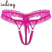 【YF】卐ↂ  Gay Mens Sissy See-through Frilly Crotchless G-string T-back Thongs Sex Briefs Underpants