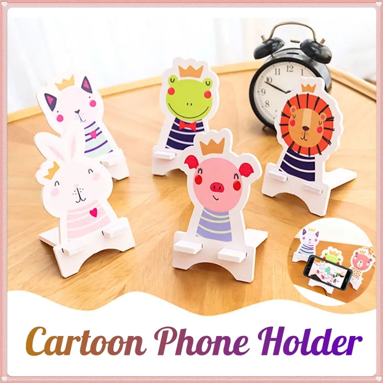 MELEKEN Cute Animal Phone Holder Cartoon Wooden Handphone Animal Cellphone  Tablet HP Holder Stand Rack | Lazada