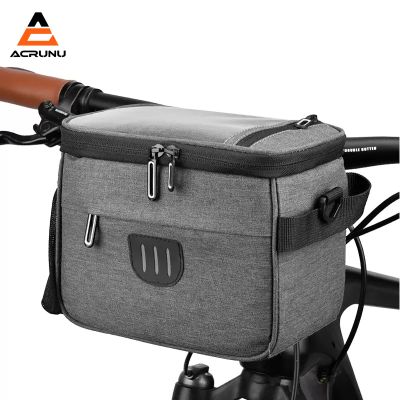 Bike Insulated Handlebar Bag MTB Phone Holder with Touch Screen Strap Front Pack Steering Wheel Bag 5L Capacity Cycling Basket Power Points  Switches