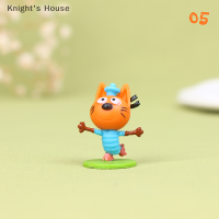 Knights House หุ่นโมเดล3-4ซม. สำหรับเด็ก, โมเดลของเล่นแอ็กชันแมวสำหรับเด็ก