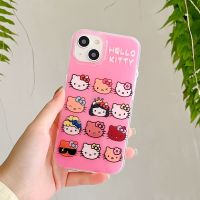 เคสโทรศัพท์มือถือการ์ตูน Hello Kitty ที่น่ารักสำหรับ iPhone 14 Pro Max 14 Plus 13 Pro Max ฝาหลังโทรศัพท์แบบนิ่มสำหรับ iPhone 12 Pro Max 11