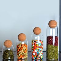 {AMUB} Ball Cork Lead Free Glass Jar With Lid Bottle Storage Tank Sealed Tea Cans Cereals Transparent Storage Jars Coffee ประกอบด้วย