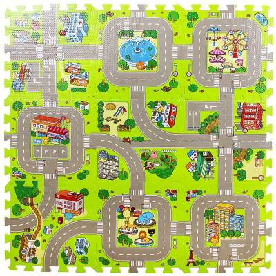2021City Road Traffic Baby EVA Foam Carpet Puzzle Crawling Rugs Car Track Playmat Toddler Racing Games Play Mat Toys For Children