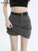 ❄◎✲ La Chapelle gray high-waist suit skirt womens summer 2023 new college style a-line bag hip skirt