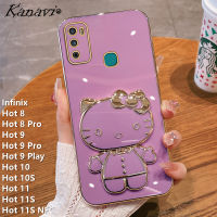 Kanavi เคสโทรศัพท์แฟชั่นสำหรับ Infinix Hot 8 Hot 8 Pro 9 Hot 9 Hot 10S Hot 10S Hot 11S ร้อน11S 11S ร้อน11S NFC กระจกแต่งหน้า Electroplated KT กรอบโทรศัพท์กันกระแทกซิลิโคนแบบนิ่ม