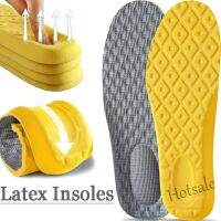 【hot sale】☁ D18 Soft Latex Memory Foam Unisex High Elastic with Massage Function Insoles Deodorant Running Sport Cushions Foot Care Pads Breathable Comfortable