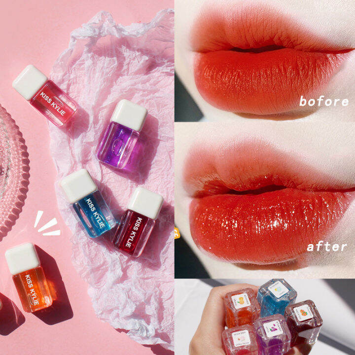Jelly Lip Gloss Fruit Lip Oil Glittering Pearl Lasting Moisturizing Lip