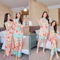 ชุดนอน Muslin pajamas ชุดนอนSilk Satin( รุ่น P1123 )