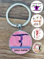 【DT】Diy Custom Name / Rhythmic Gymnastics Keychain / Gymnast Custom Name  Design Gymnastics Private Custom Name Key Ring Pendant Com hot
