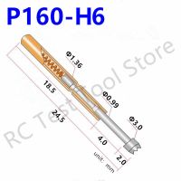 100PCS P160 H6 Spring Test Pin Crown Head Test Probe Needle Head Dia 3.0mm Test Probe P160 H Dia 1.36mm Length 24.5mm