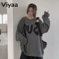 Viyaa เสื้อกันหนาว เสื้อแขนยาวผญ เสื้อเเขนยาว สไตล์เกาหลี ใหม่ กราฟฟิตี้ เสื้อแขนยาวฮูด เสื้อกันหนาวมีฮู้ด 2023 ใหม่ WWY2390IKL 36Z230909