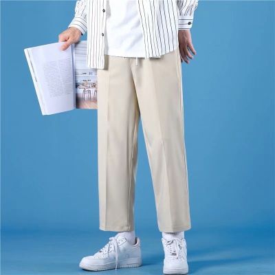 CODff51906at ⚡W-KING⚡ Summer Thin Ice Silk Straight-leg Pants Mens Wide-leg Pants Korean-style Pants Trendy Trousers Loose Casual Pants