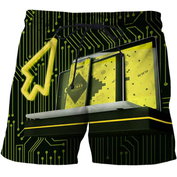 future-technology-rendering-3d-print-mens-shorts-beach-shorts-summer-casual-loose-sport-short-pants-swim-shorts-men-mens-clothes