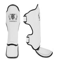 Top King  shin guards protector All White  ( S,M,L,XL) NEW Logo Training MMA K1 สนับแข้งท็อปคิงส์ สีขาว ป้องกันหน้าแข้ง สำหรับการซ้อมมวย ทำจากหนังแท้