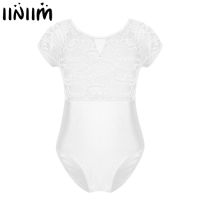 ◊♘ Kids Professional Ballet Tutu Dancewear Floral Lace Bowtie See-through Ballet Dance Gymnastics Leotard Girls Bodysuit Costumes