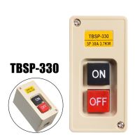 TBSP-330 Switch 3 Phase 3.7Kw 30A ON/OFF Lock Tend Waterproof Power Push Button Switch Station for Textile Machinery Equipment Electrical Circuitry  P