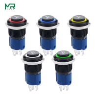 【CW】 2018 new 16mm black button switch headed sign Latching reset Momentary 1NO 1NC