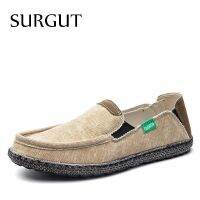 SURGUT Brand New Fashion All Season Men Driving Shoes Breathable Men Casual Flats Canvas Loafers Espadrilles Shoes Size 39 47