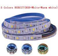 12mm PCB 5M 4in1 5in1 RGB+CCT LED Strip 5050 60ledsm 5 Colors in 1 chip CW+RGB+WW RGBW RGBWW flexible Led Tape Light 12V 24V