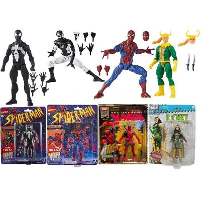ZZOOI Legends Spiderman Anime Figure Retro Vintage Venom Figures Deadpool Action Figures Statue Figurine Model Doll Toys Kids Gift