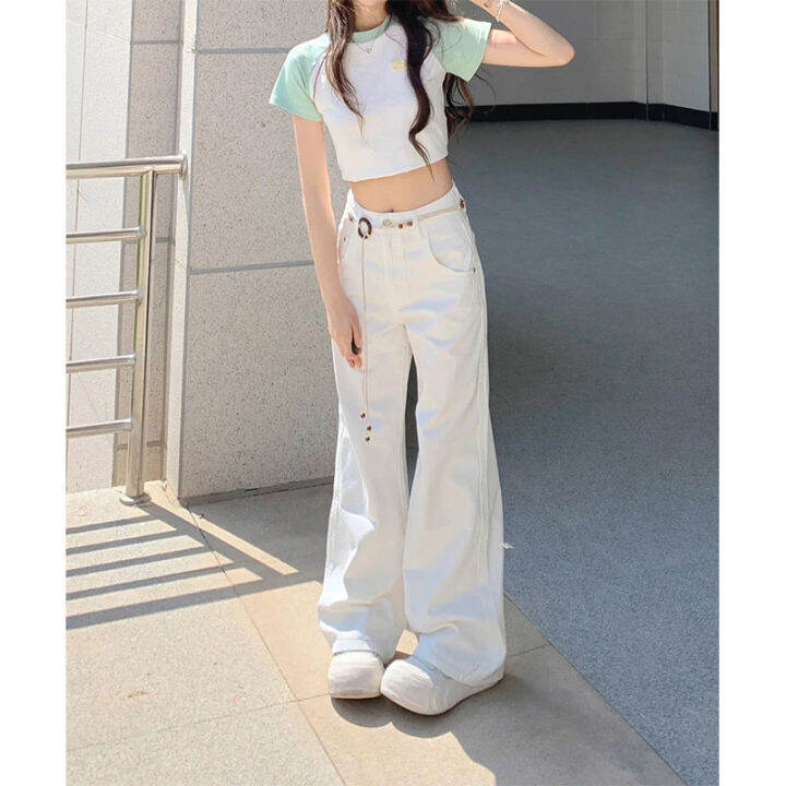 เสื้อคลุม-temperament-washed-white-jeans-womens-summer-high-waist-thin-straight-leg-pants-loose-casual-wide-leg-pants