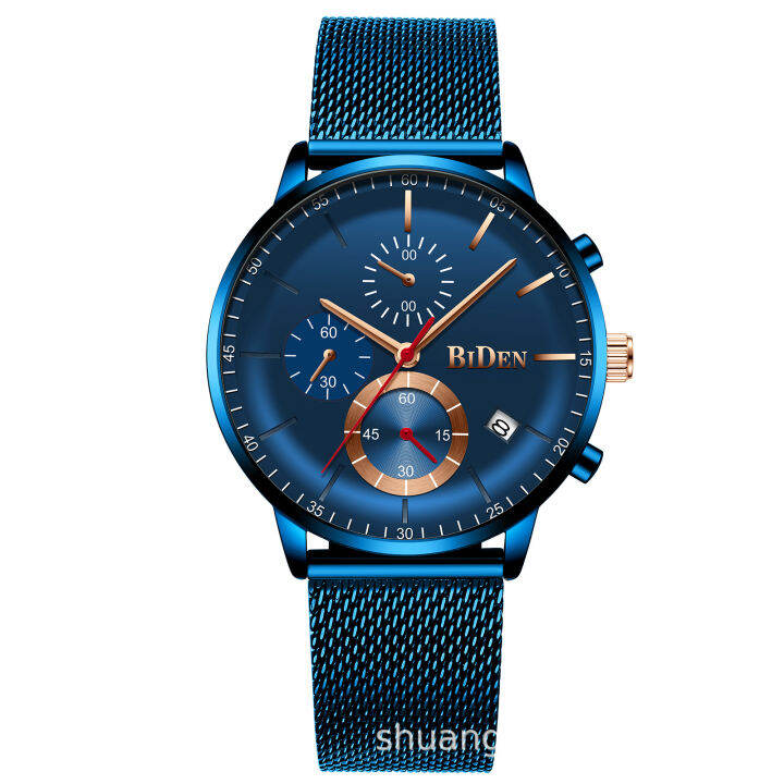 hot-item-biden-biden-mens-multifunctional-watch-stainless-steel-strap-hot-waterproof-quartz-watch-yy