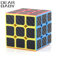 LEYING ของเล่น3x3เมจิก Cube คาร์บอนไฟเบอร์สติ๊กเกอร์เรียบความเร็ว Cube เด็กบีบอัดปริศนาของเล่นรูบิค 3x3 ของแท้