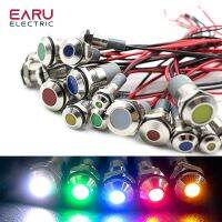 6mm 8mm 10mm 12mm Metal LED Warning indicator light Waterproof IP67 Signal Lamp Pilot Wires switch 3V 5V 12V 220V Red Blue